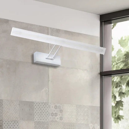 Modern white & black rectangular led wall light warm white bathroom