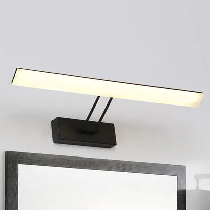 Modern white & black rectangular led wall light warm white bathroom