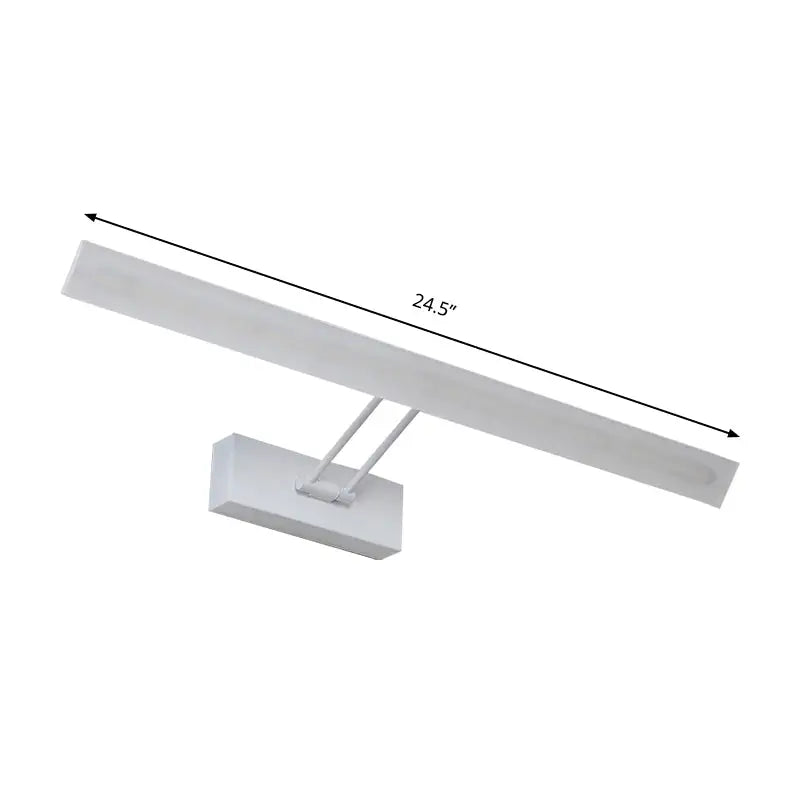 Modern white & black rectangular led wall light warm white bathroom