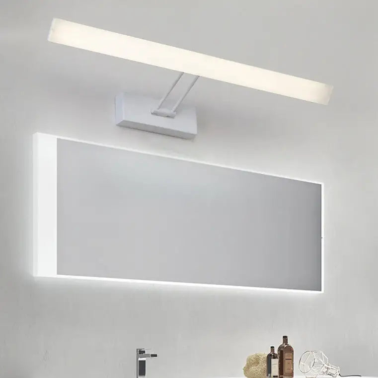 Modern white & black rectangular led wall light warm white bathroom