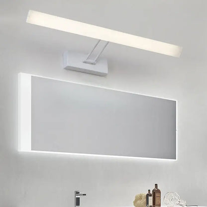 Modern white & black rectangular led wall light warm white bathroom