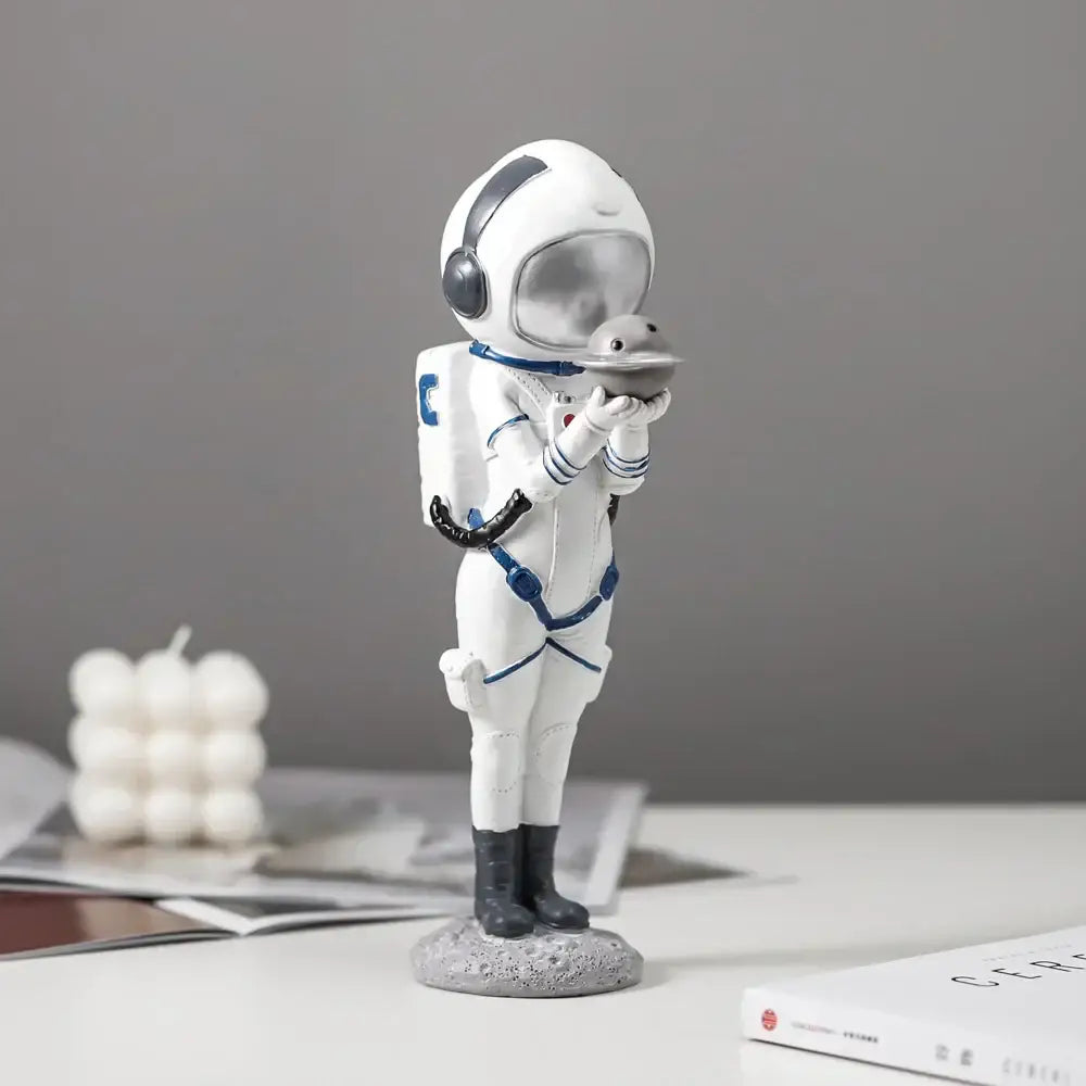 Modern white & blue astronaut resin figurines living room decor