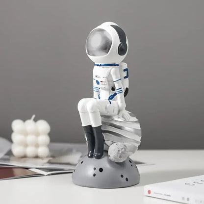 Modern white & blue astronaut resin figurines living room decor