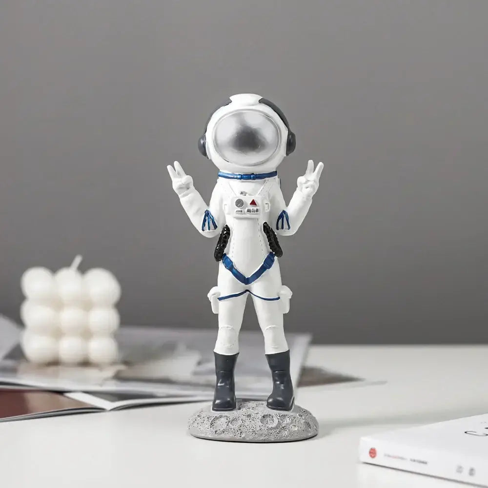 Modern white & blue astronaut resin figurines living room decor