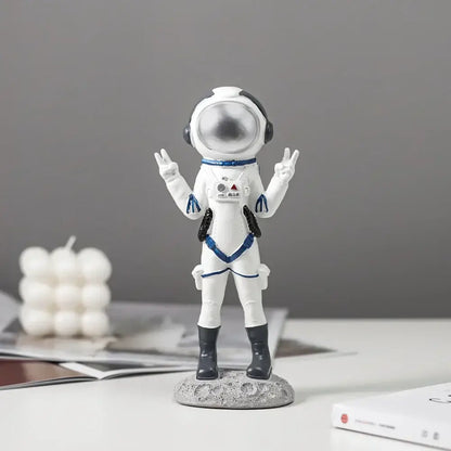Modern white & blue astronaut resin figurines living room decor