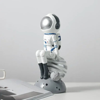 Modern white & blue astronaut resin figurines living room decor