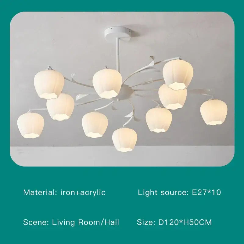 Modern white branch ceiling chandelier living room led light
