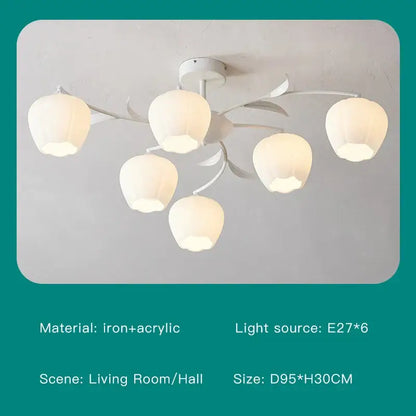 Modern white branch ceiling chandelier living room led light