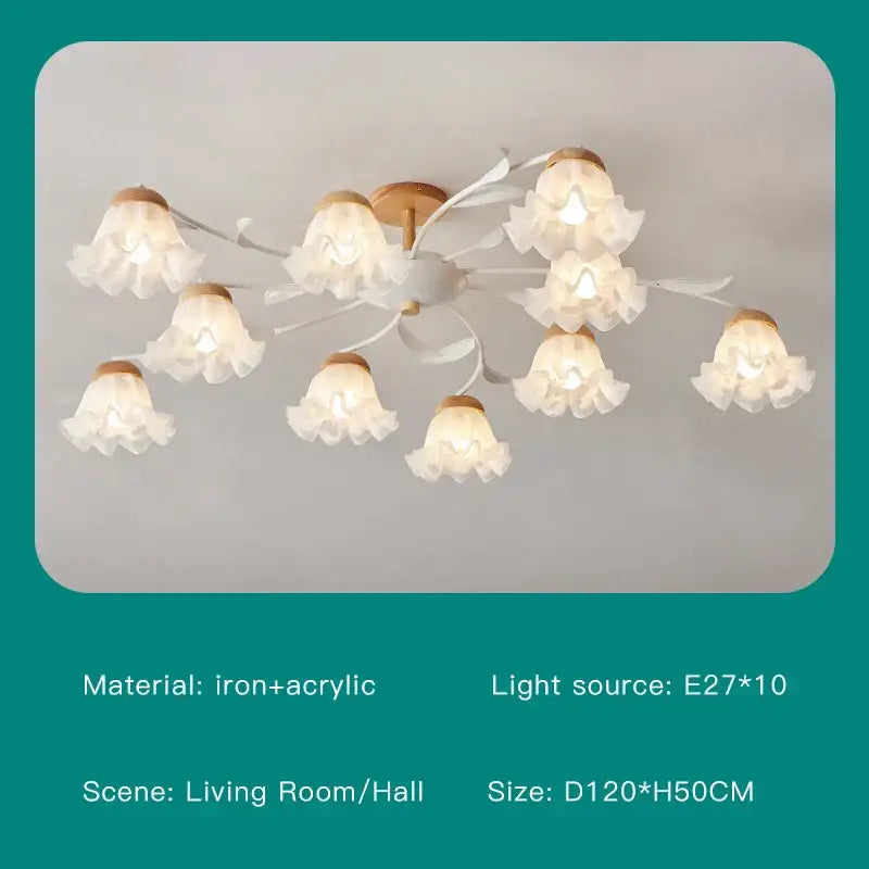 Modern white branch ceiling chandelier living room led light