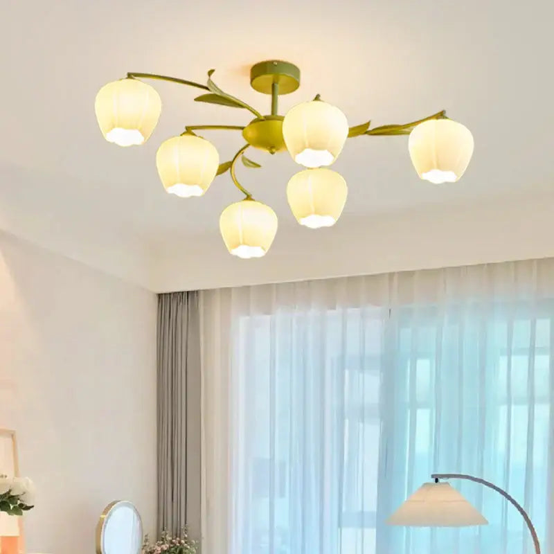 Modern white branch ceiling chandelier living room led light