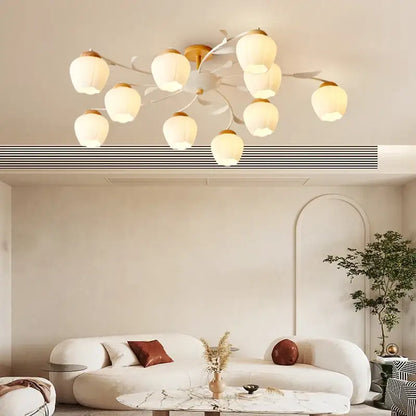 Modern white branch ceiling chandelier living room led light