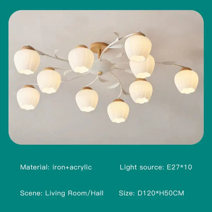 Modern white branch ceiling chandelier living room led light