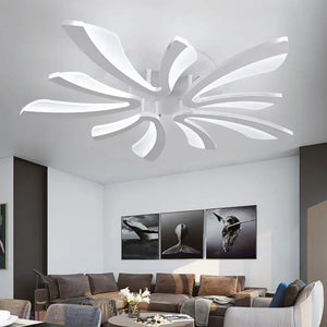Modern white branch design led ceiling chandelier living room rc dim