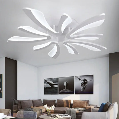 Modern white branch design led ceiling chandelier living room rc dim