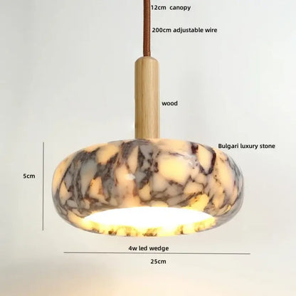 Modern white & brown marble glass pendant lamp dining room
