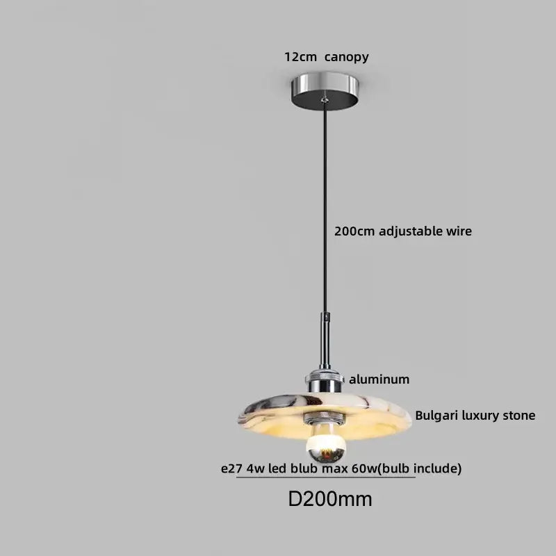 Modern white & brown marble glass pendant lamp dining room