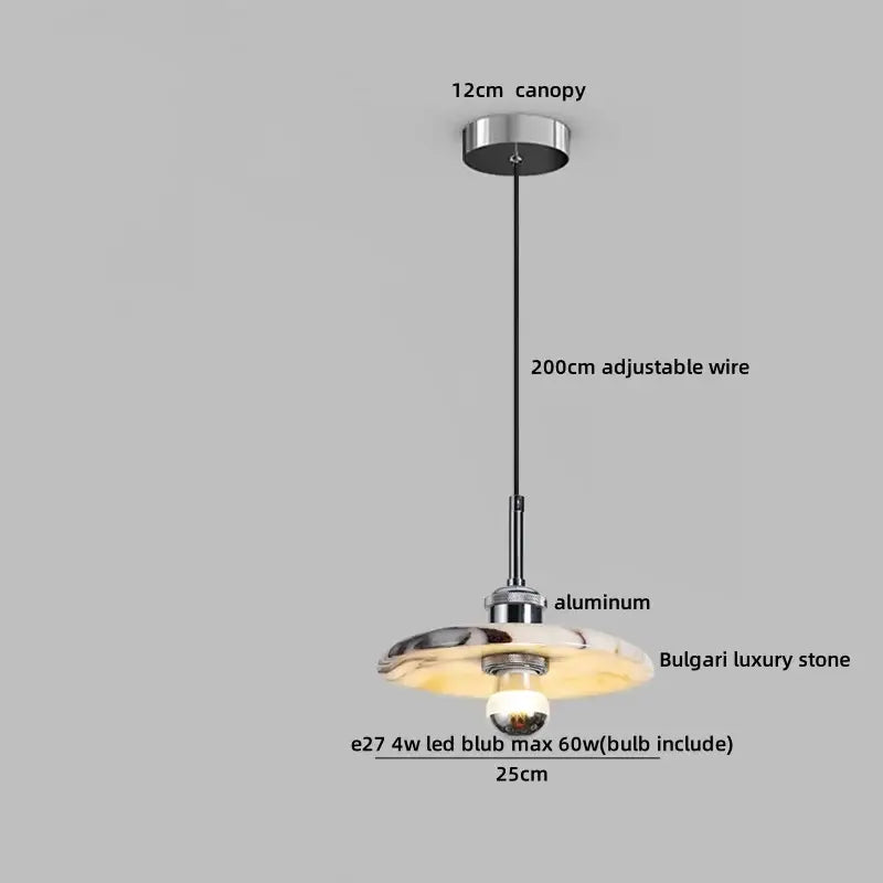 Modern white & brown marble glass pendant lamp dining room