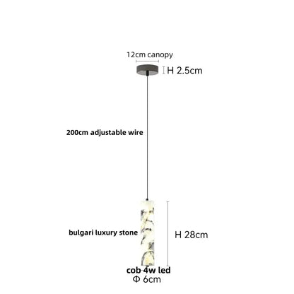 Modern white & brown marble glass pendant lamp dining room