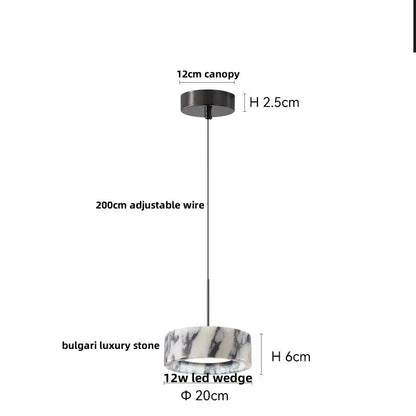 Modern white & brown marble glass pendant lamp dining room