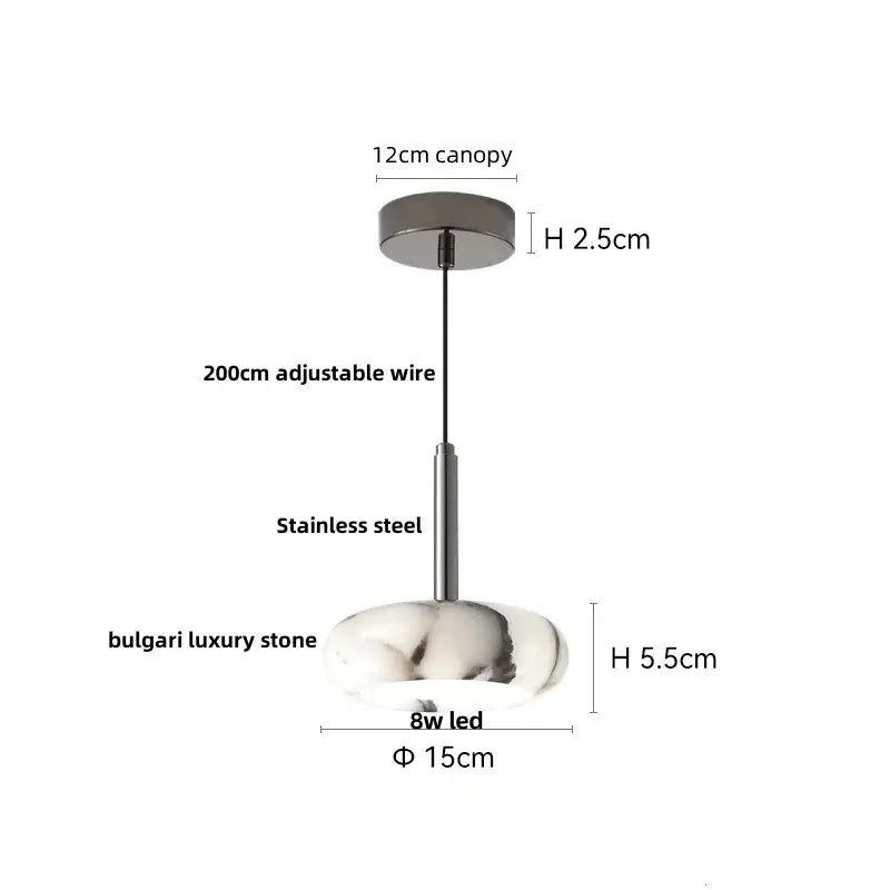 Modern white & brown marble glass pendant lamp dining room