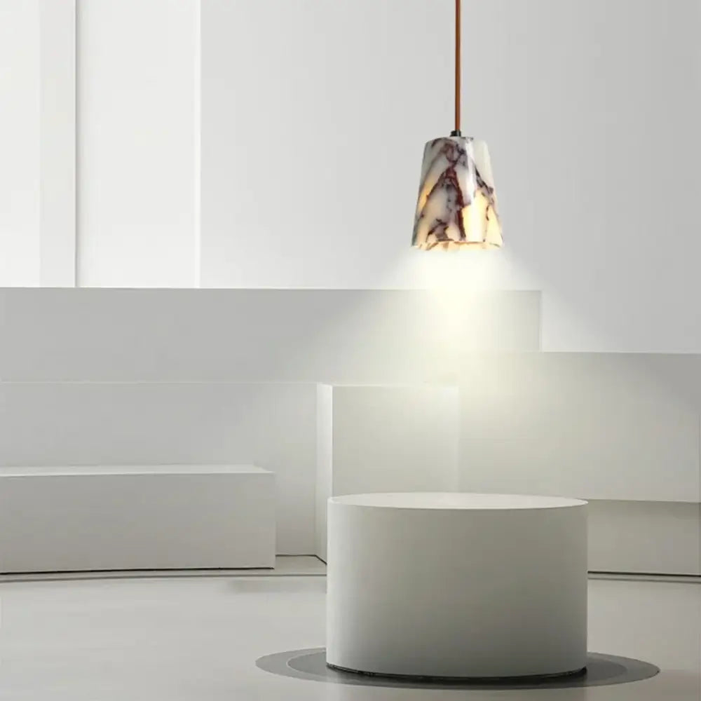 Modern white & brown marble glass pendant lamp dining room