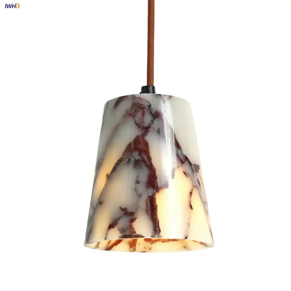 Modern white & brown marble glass pendant lamp dining room