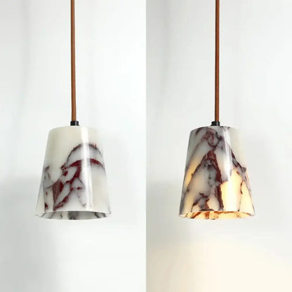 Modern white & brown marble glass pendant lamp dining room