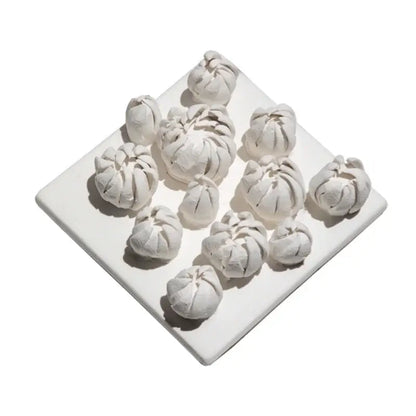 Modern white bud ceramic wall décor pendant bedroom sculptural art