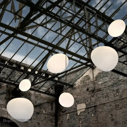 Modern white cascading glass pendant light for dining room