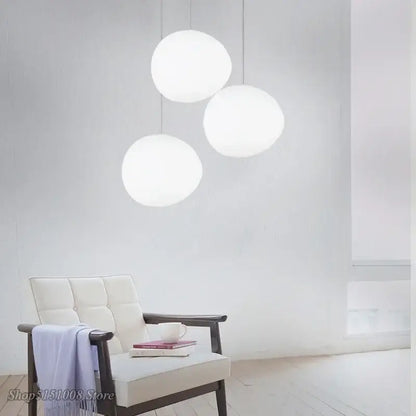 Modern white cascading glass pendant light for dining room