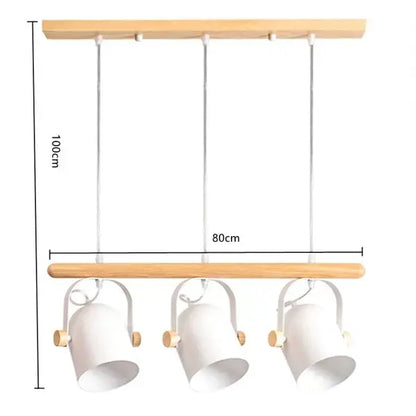 Modern white ceramic and wooden iron art pendant lamp dining room