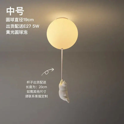 Modern white ceramic bear led ceiling light for kids bedroom
