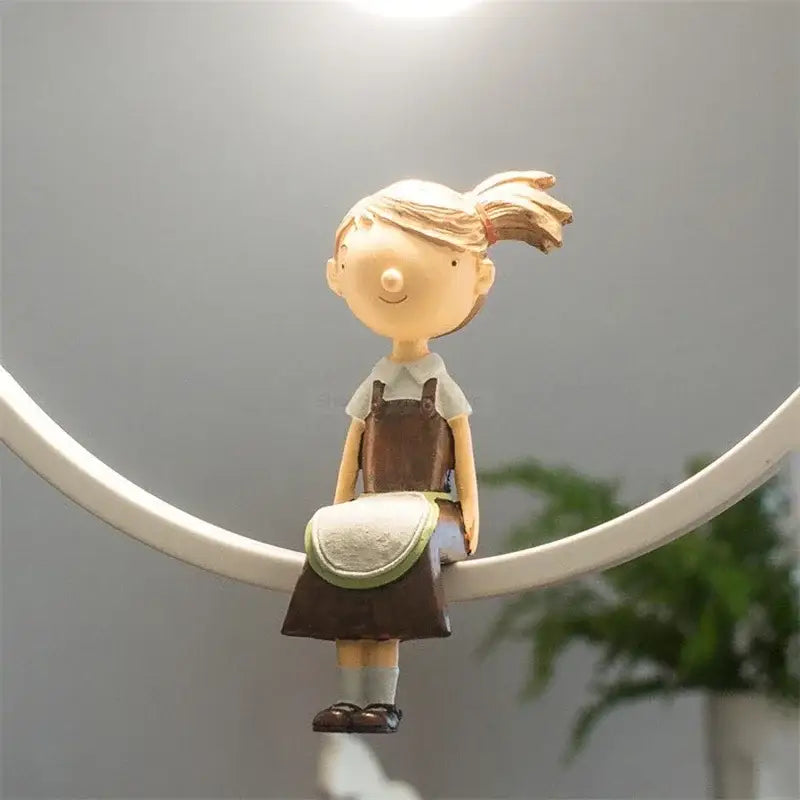Modern white ceramic bird iron ring pendant light bedroom
