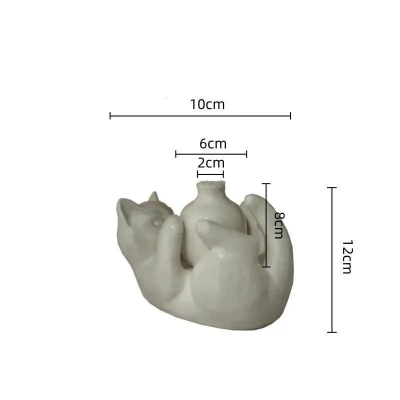 Modern white ceramic cat cartoon vase living room reed diffuser base