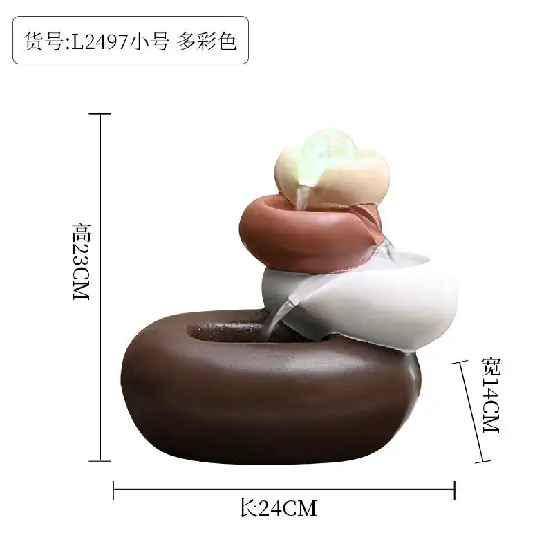 Modern white ceramic circulating water fountain living room decor