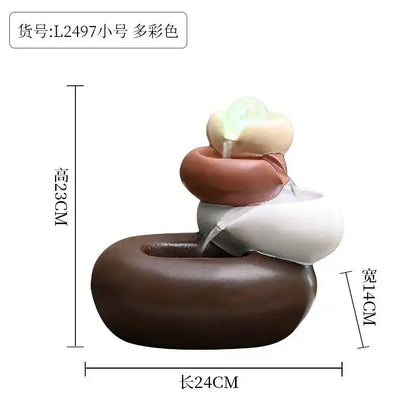 Modern white ceramic circulating water fountain living room decor