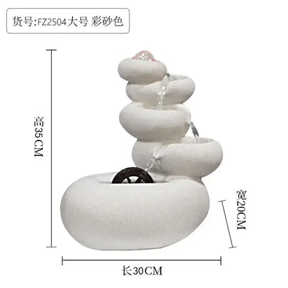 Modern white ceramic circulating water fountain living room decor