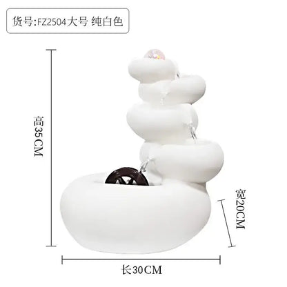 Modern white ceramic circulating water fountain living room decor