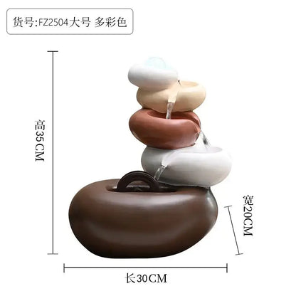 Modern white ceramic circulating water fountain living room decor