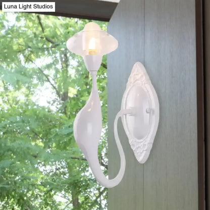 Modern white ceramic cloud sconce light bedroom clear glass oval