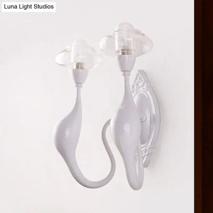 Modern white ceramic cloud sconce light bedroom clear glass oval
