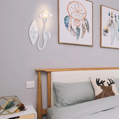 Modern white ceramic cloud sconce light bedroom clear glass oval