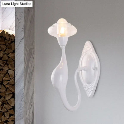 Modern white ceramic cloud sconce light bedroom clear glass oval
