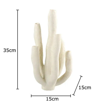 Modern white ceramic coral landscape sculpture living room candelabra