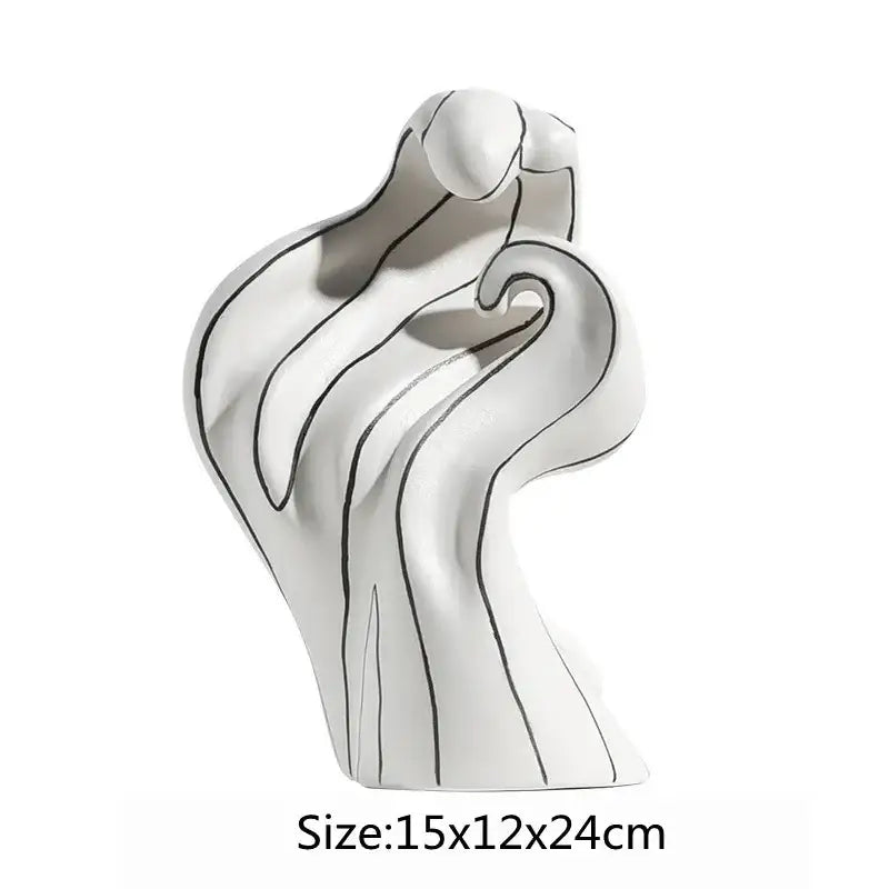 Modern white ceramic curl sculpture living room decor