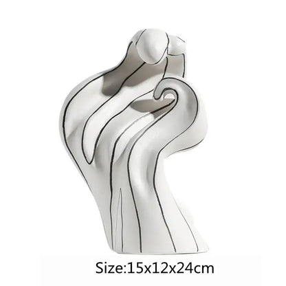 Modern white ceramic curl sculpture living room decor
