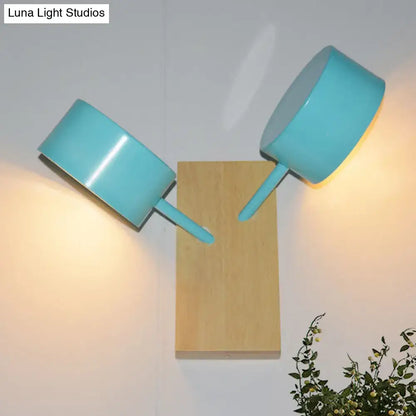 Modern white ceramic double drum wall sconce kitchen light 110v-120v