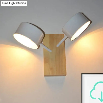 Modern white ceramic double drum wall sconce kitchen light 110v-120v