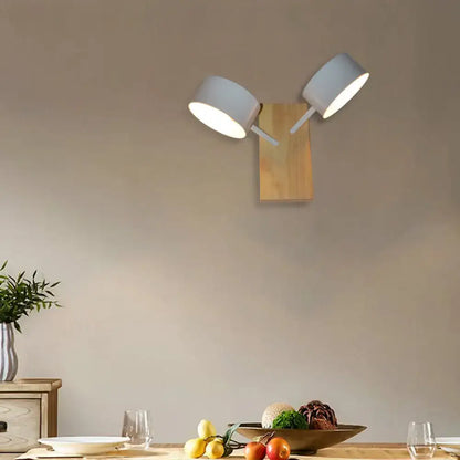 Modern white ceramic double drum wall sconce kitchen light 110v-120v