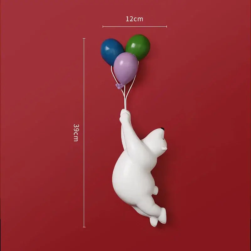 Modern white ceramic flying bear figurines kids bedroom decor